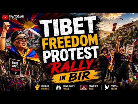 TIBET FREEDOM PROTEST RALLY || TODAY 20TH AUGUST || BIR || CHAUNTRA || SUJA ||  TIBETANVLOGGER || 