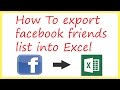 How to export facebook friends list into excel | Export Facebook friends list to Excel