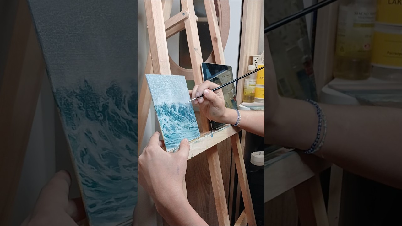 Быстрый этюд, пишу волну маслом 