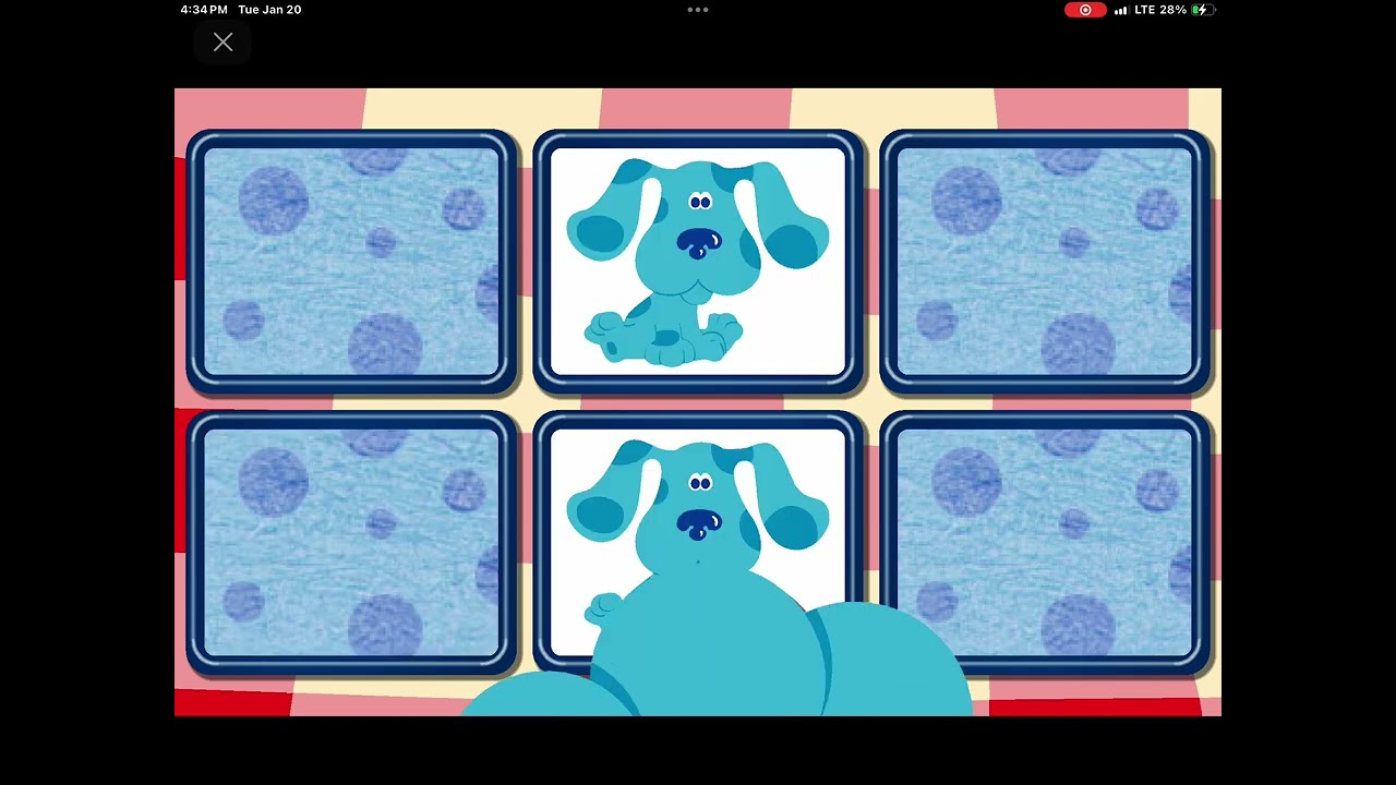 Andy Plays Blue's Clues Matching Game Level 1