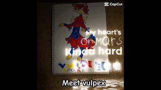 Meet my character named vulpex spark his colors are red yellow blue and purple