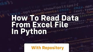 how to read data from excel file in python