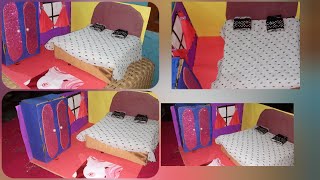 Easy miniature dollhouse bedroom💖💥easy to make@Ayzaancraftworld