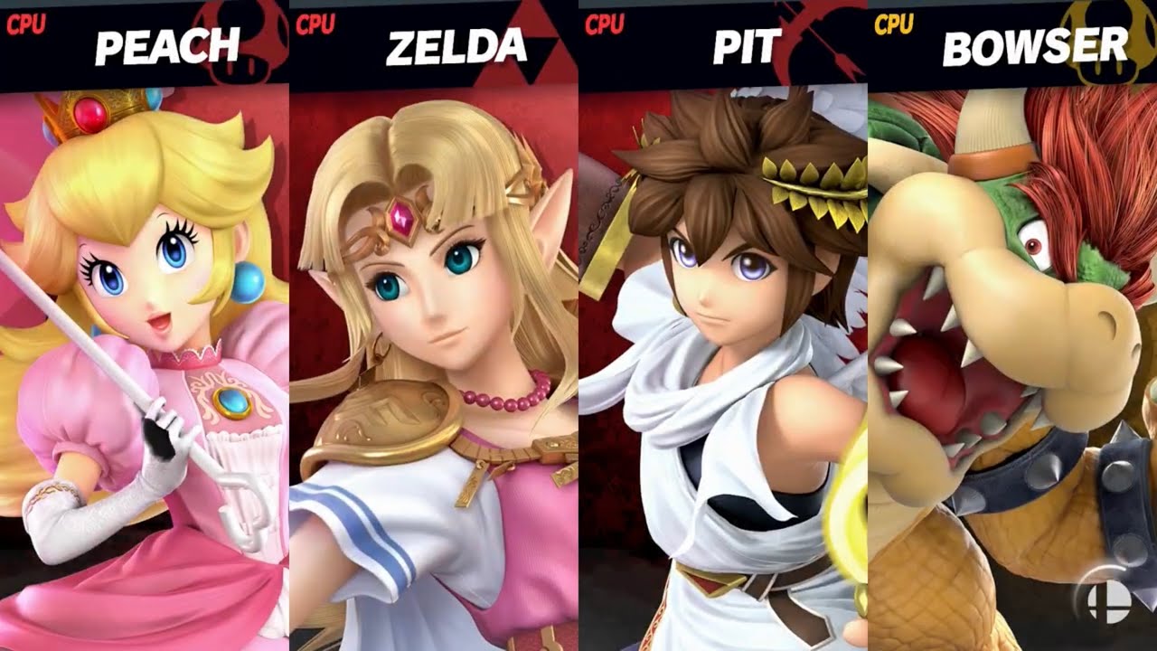 Super Smash Bros. Ultimate - Peach, Zelda & Pit vs Bowser - YouTube