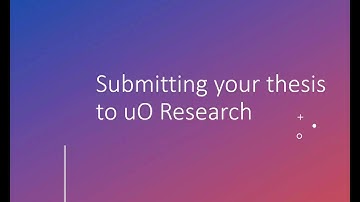 Submitting your thesis to uO Research (December 9, 2024)