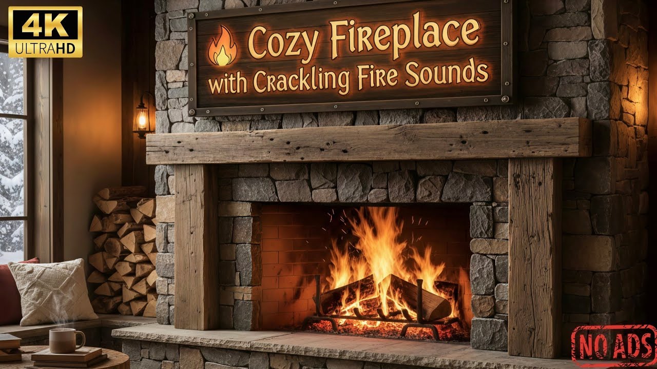 60 Minutes Super Deep Meditation with 🔥Cozy Fireplace with Crackling Fire Sounds - Fireplace 2026
