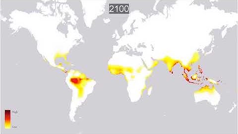 Yearly Number of Lethal Heat Days With Strong Mitigation of Carbon Emissions (RCP26)