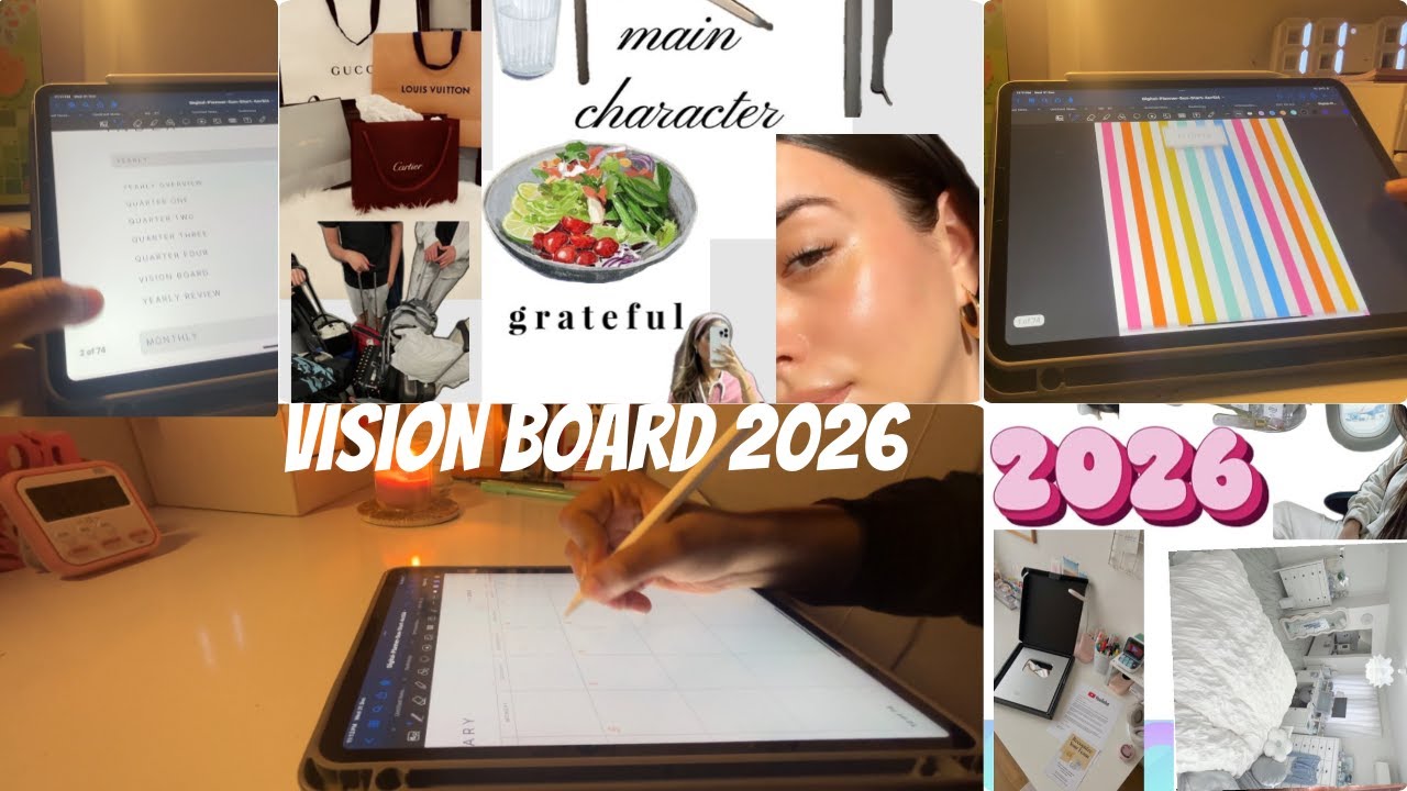 VISION BOARD 2026 | Planner setup, vision board, goals & skincare