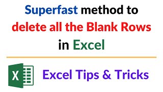 delete all blank the rows of a data set in a single go - excel tips