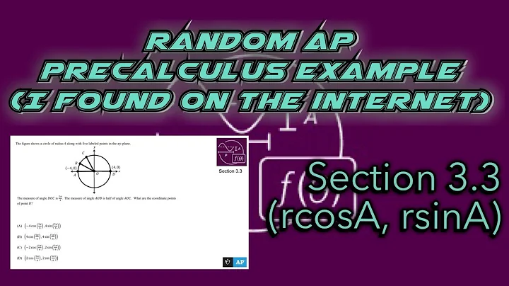 AP Precalculus Section 3.3 Example: Strange Sine and Cosine Problem with a Coordinate Answer