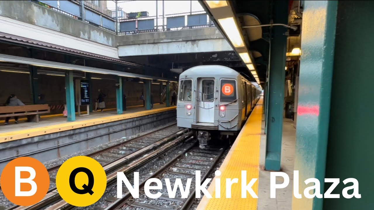 MTA NYC (R68) (B) Trains, (R46) (Q) Trains, NIS (R32) at Newkirk Plaza ...