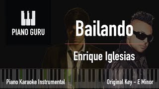 Bailando (English) - Piano Karaoke Instrumental (Original Key) - Enrique Iglesias Ft. Sean Paul Resimi
