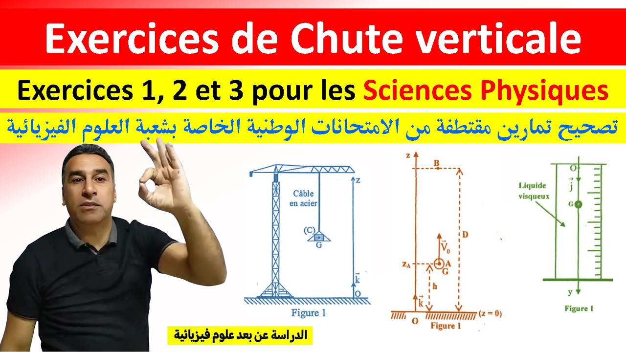 Exercices 1, 2 et 3 – Série des examens nationaux : Chute verticale | 2Bac PC