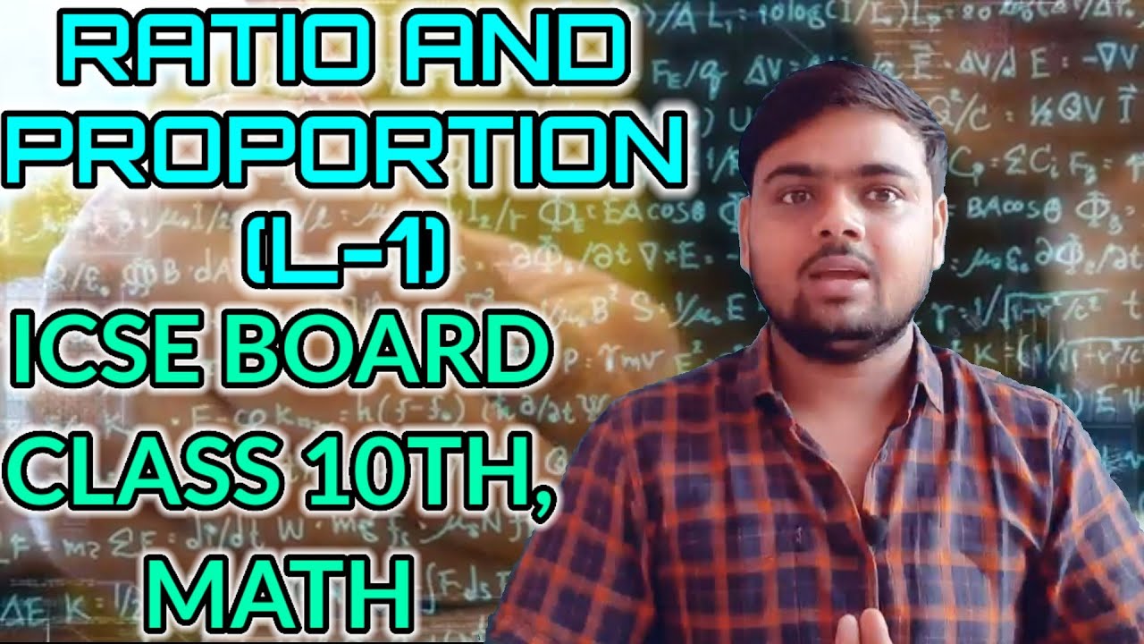 Icse CLASS 10TH Math Ratio And Proportion L 1 compodendo And 