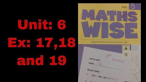 Oxford Maths Wise|Grade 5|Unit:6 Ex: 17,18 and 19|