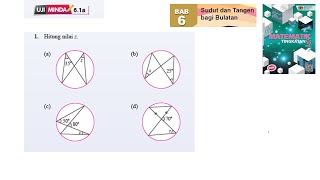 KSSM Matematik Tingkatan 3 Bab 6 sudut dan tangen bagi bulatan uji minda 6.1a no1 tingkatan 3