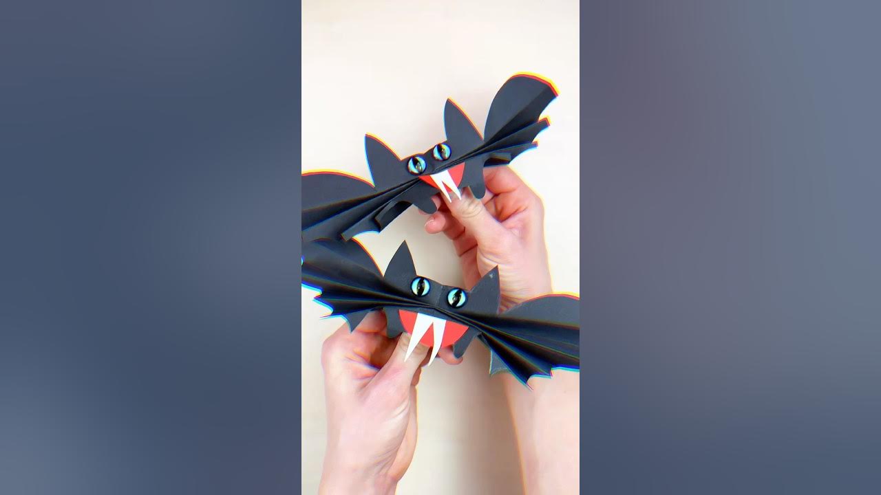 How to Make a Paper Craft Bat for Halloween DIY🦇papercraft bat 