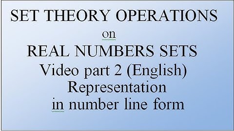 Set Theory Operations on Real Numbers(Video part 2)(English)