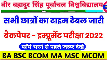 Vbspu News Today|Vbspu Back Paper Online Form 2022|Vbspu Back Paper|Vbspu Exam News