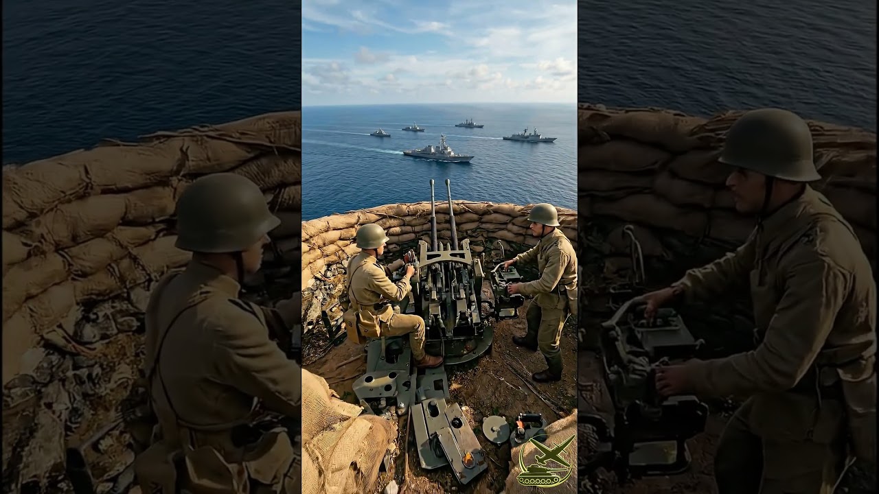 Philippine Sea battle anti-aircraft fire colorized 4K