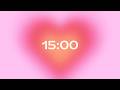 15 Minute Timer | Aura Hearts Pink Aesthetic | Study & Focus | ADHD Friendly