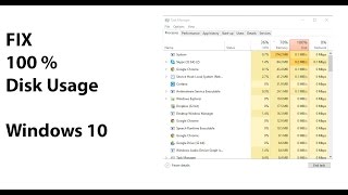 100 percent disk usage windows 10 fix