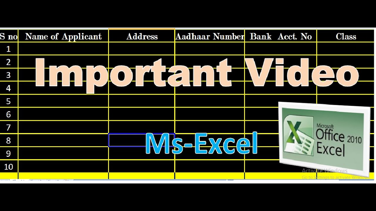 How To You Format Ms- Excel Work Sheet in Ms-Excel. - YouTube