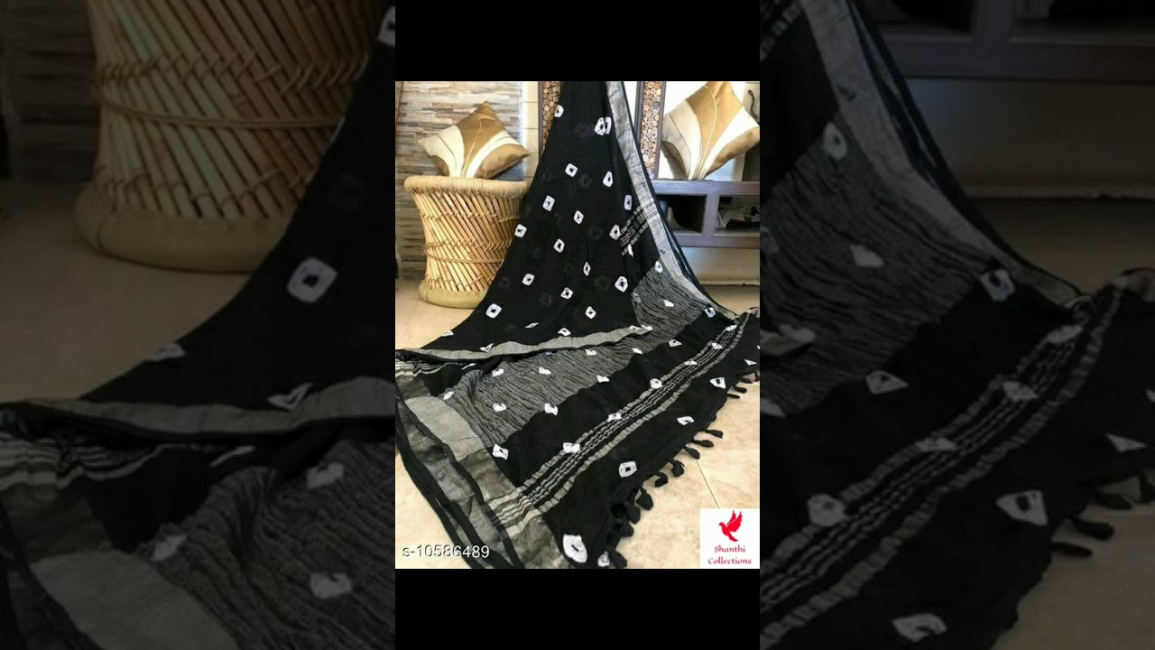 Trending cotton linen sarees cash on delivery