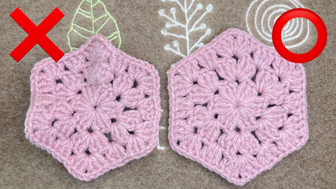 [かぎ針編み]🔰六角形がゆがむ原因は？きれいな六角形モチーフの編み方