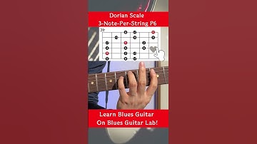 How to play Dorian scale 3-note-per-string position 6 #shorts #dorianscale  #guitarscales