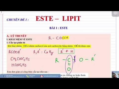 Video LẤY GỐC ESTE - LÝ THUYẾT BUỔI 1 - youtube