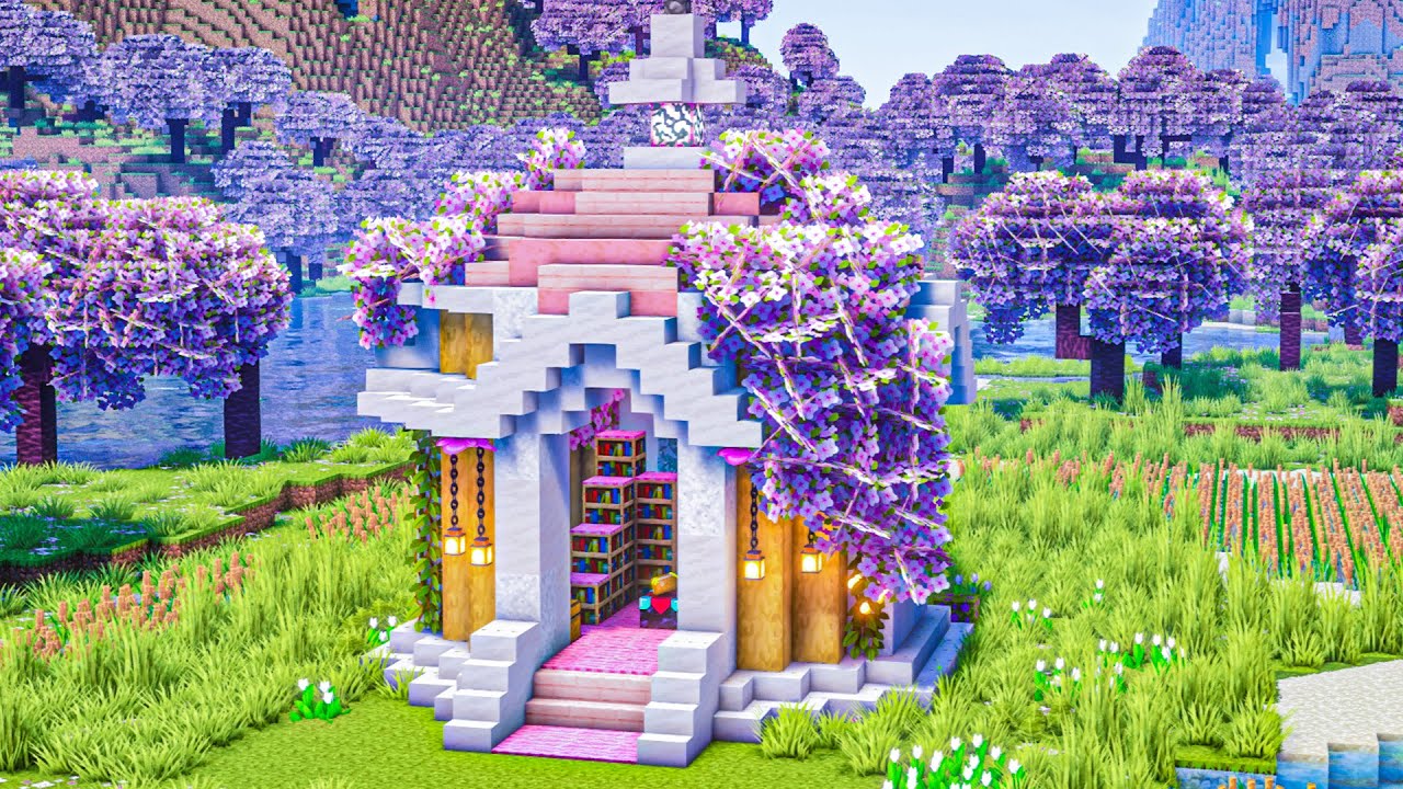 [Minecraft] How to Build a Cozy Cherry Blossom House / Tutorial - YouTube