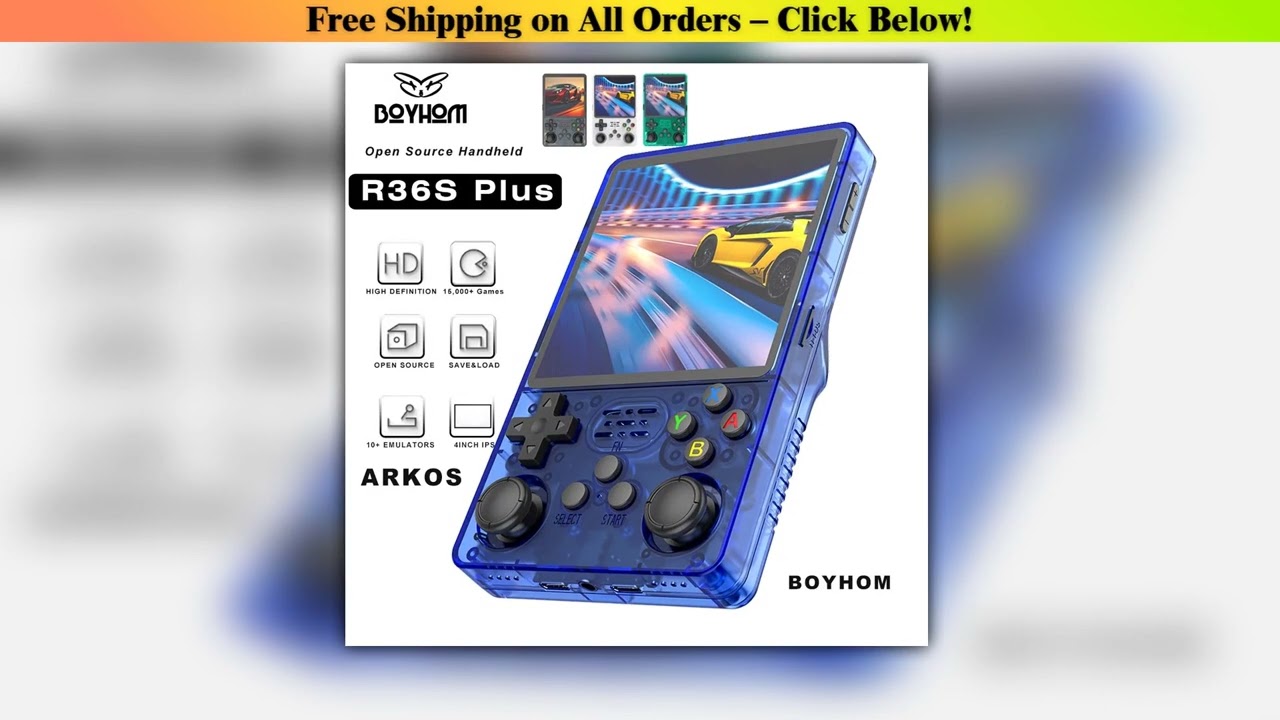 2025 NEW 4IPS Big Screen R36S Plus Retro Handheld Game Console Linux 64bit System RK3326 Portable