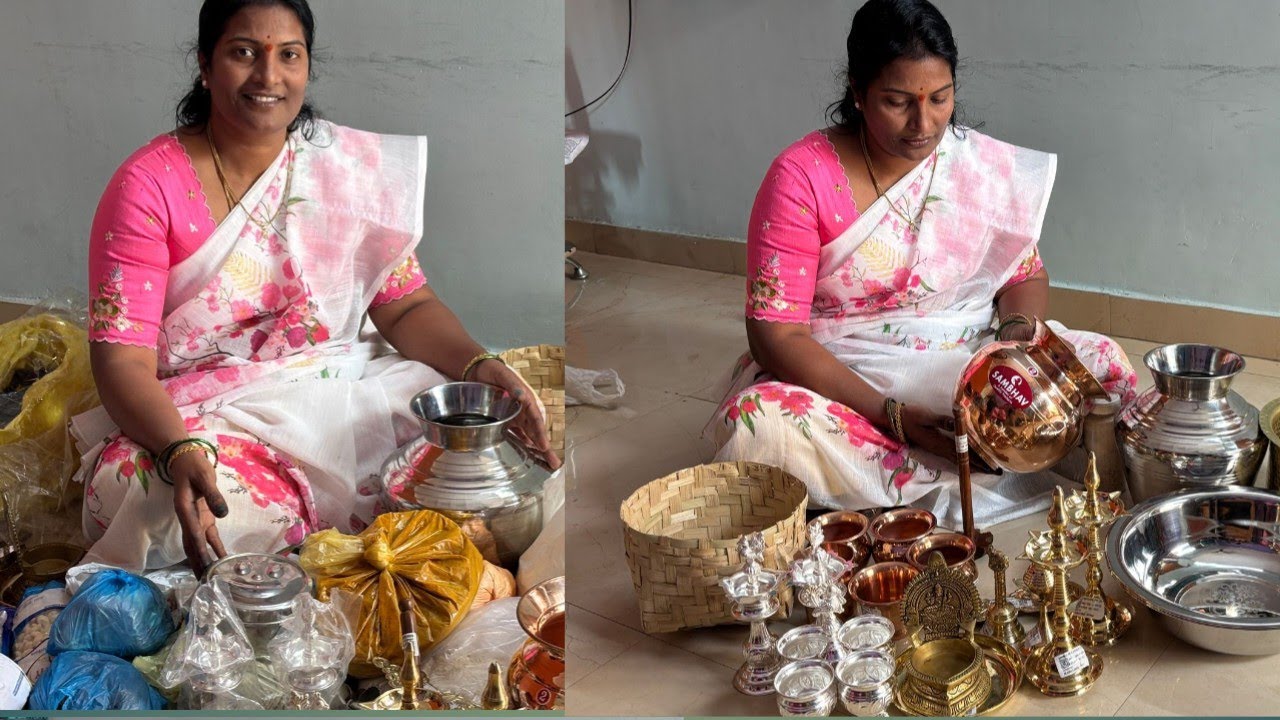 మా ఇంటి గృహప్రవేశానికి పుట్టింటి నుండి తెచ్చిన వస్తువులు#గృహప్రవేశాని కావలసిన వస్తువులు#🏡🏡🙏☘️🌿😀