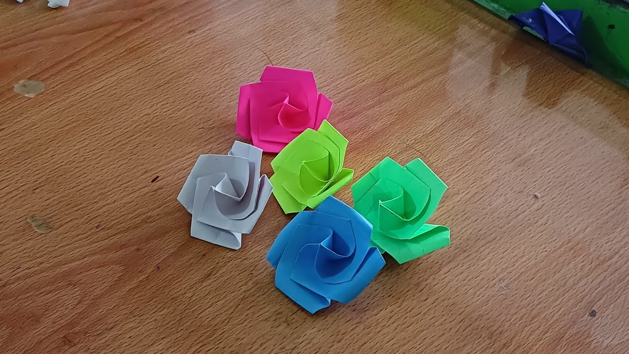 Cara membuat bunga Mawar dari origami YouTube