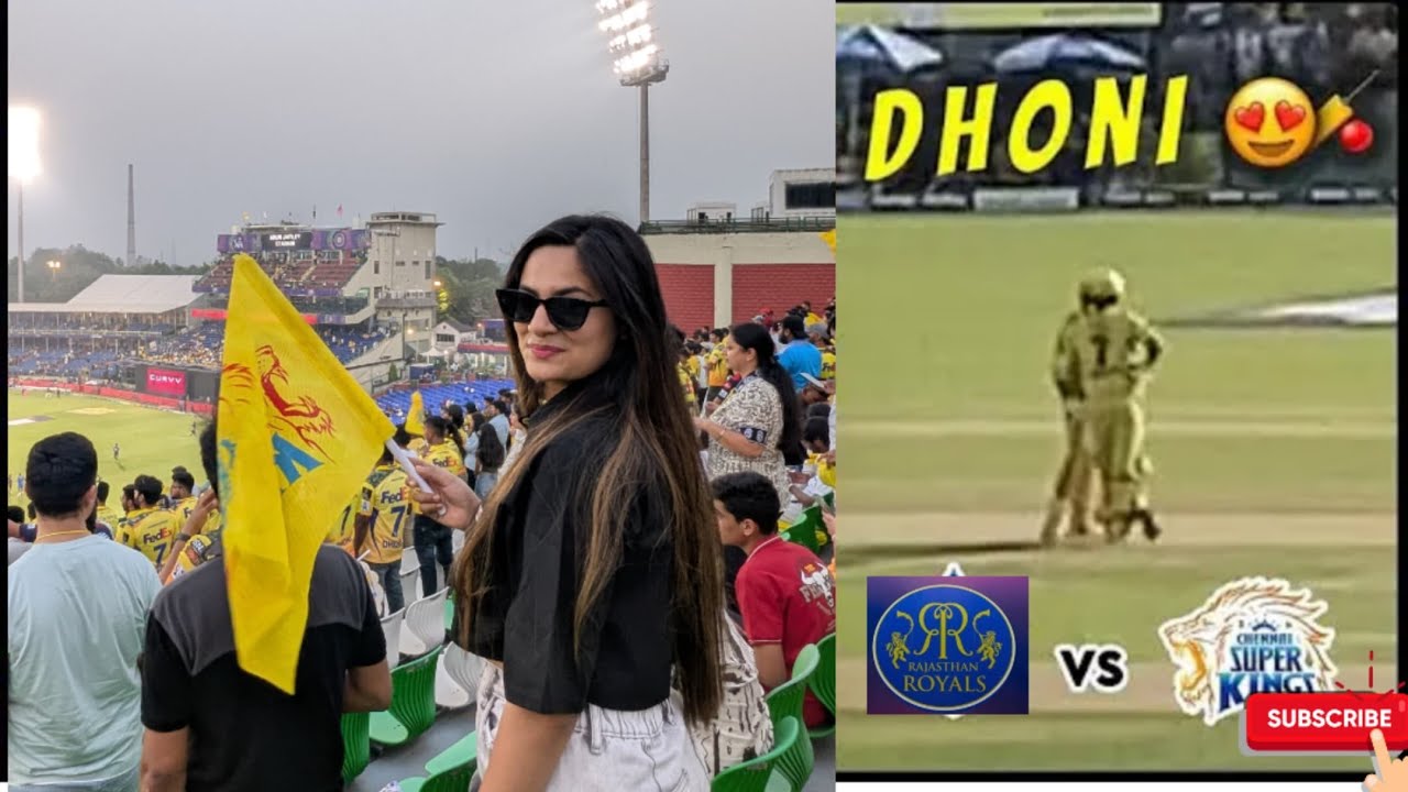 CSK VS RR : What A Match - Dhoni s'  Entry.... Entire Stedium Chants His nName 😘