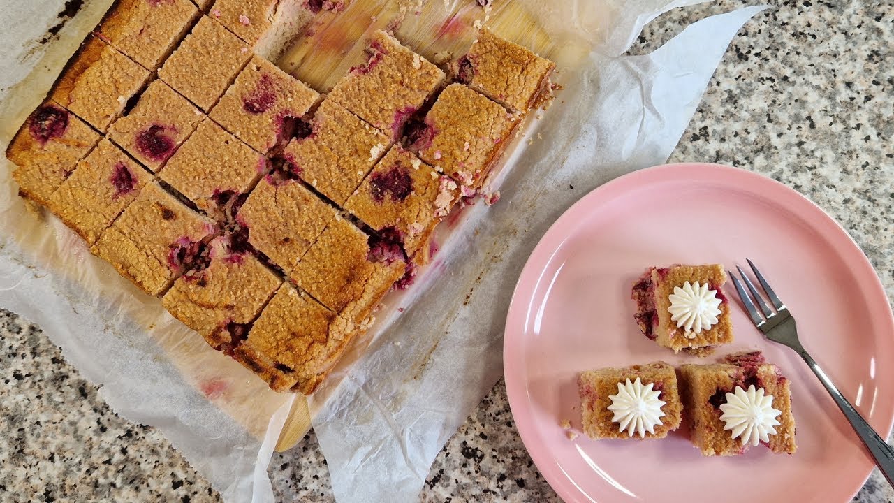 Keto Coconut Cake With Rose & Sour Cherries (LowCarb & GlutenFree