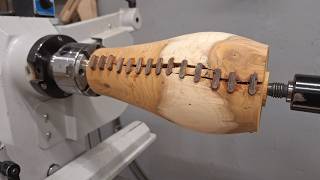 Stitching a vase with wood!