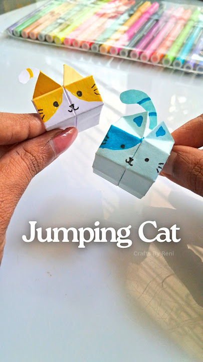 Jumping Cat 😻 | Fun Paper Craft Toy #shorts #craft #fyp #trending