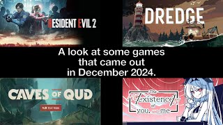 A look at some new games in December 2024