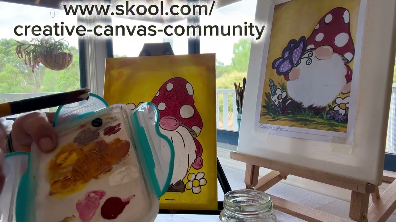 Acrylic tutorial: Mushroom Gnome