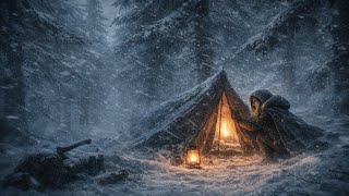 Whispering Pines Blizzard ❄️ Strong Winter Wind in Mysterious Forest for Deep Sleep
