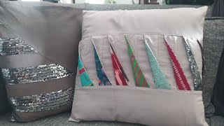 Minimalist cushion cover demonstration using scrap fabric
