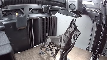 Bambu Lab H2S is printing a low poly Dobermann