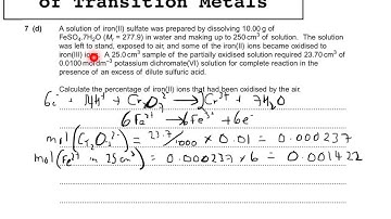 Variable Oxidation States of Transition Metals