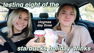 VLOGMAS DAY 3 | testing starbucks holiday drinks!!