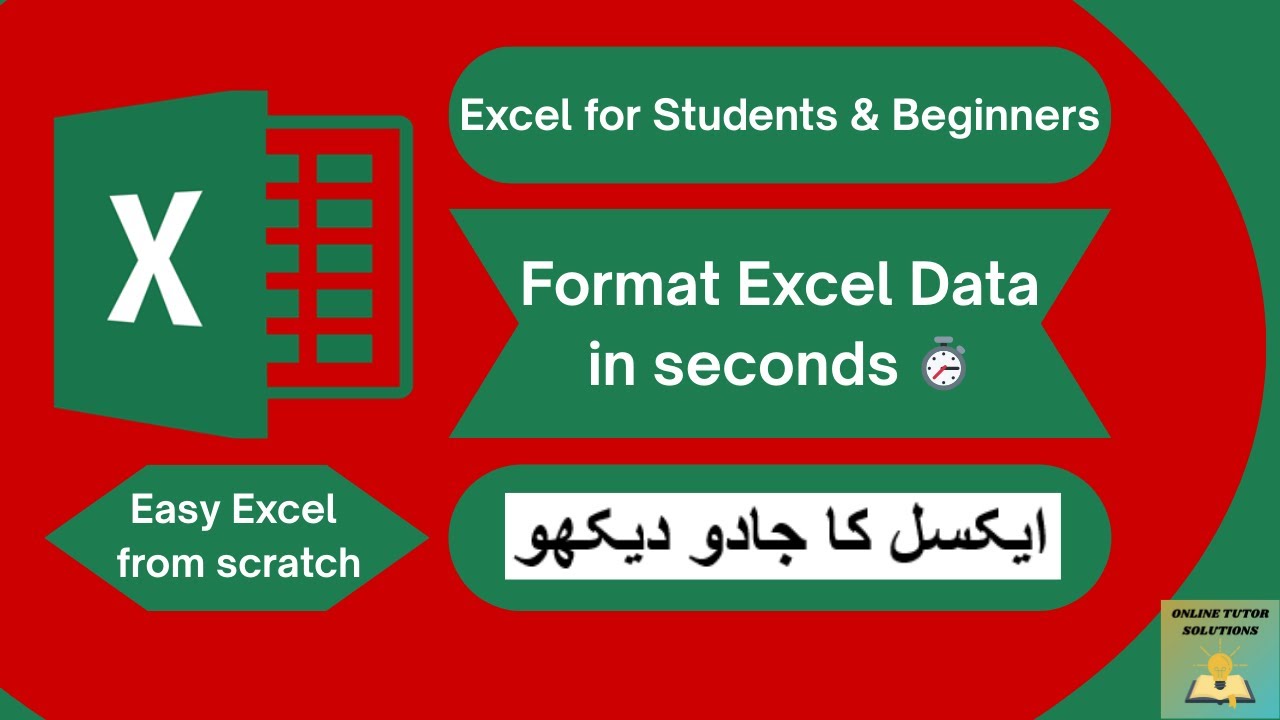 Quick Data Formatting Guide | Ms Excel for Students & Beginners - YouTube