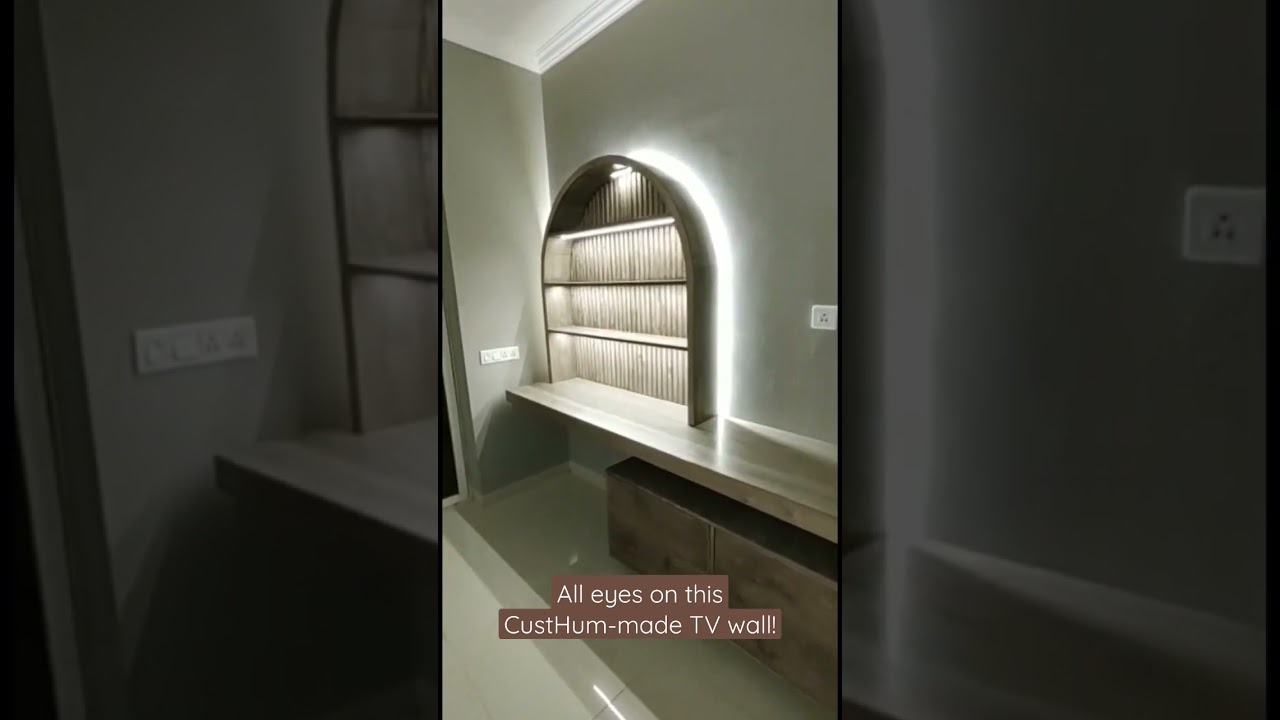 Beautifully Handcrafted, Rustic-modern TV Wall | Customized Home Furniture in Bangalore