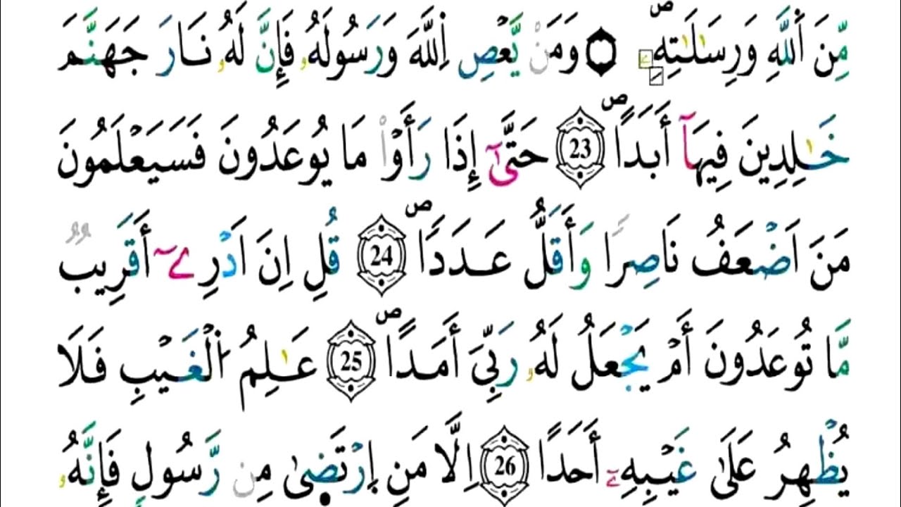 الثمن 2 من الحزب 58 -سورتا الجن والمزمل- مكررة كل آية خمس مرات للحفظ - بصوت ياسين الجزائري