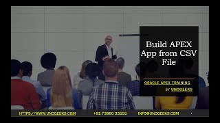 Oracle Apex Training | Build APEX App from CSV File | Oracle Apex Course